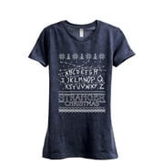 Stranger Christmas (Stranger Things) Women's Fashion Relaxed T-Shirt Tee Heather Navy 2X-Large