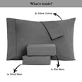 IR Imperial Rooms Solid Bed Sheet Set 1800 Series 16" Deep Pocket Soft Sheet Microfiber Gray Queen 4 Piece