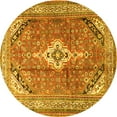 thumbnail image 1 of Ahgly Company Machine Washable Indoor Round Persian Yellow Traditional Area Rugs, 4' Round, 1 of 4