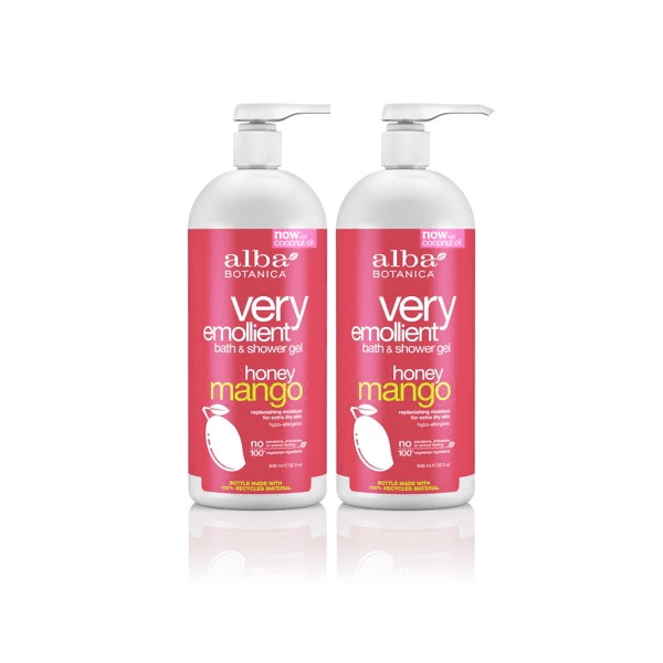 (2 pack) (2 Pack) Alba Botanica Very Emollient Bath & Shower Gel Honey Mango, 32 Oz