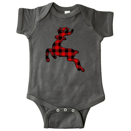 

Inktastic Buffalo Plaid Reindeer Gift Baby Boy or Baby Girl Bodysuit