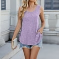 thumbnail image 2 of NINGMENG Womens Tops Solid Color Spring Round Neck Sleeveless Knit Vest Tops Pullover T Shirts Holiday Wear,Purple,L, 2 of 9