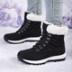 thumbnail image 5 of Botas de nieve para exteriores para mujer, cálidas, forradas con vellón, gruesas, impermeables, antideslizantes, para esquí en la nieve del noreste, zapatos grandes de algodón para mujer, 5 of 6