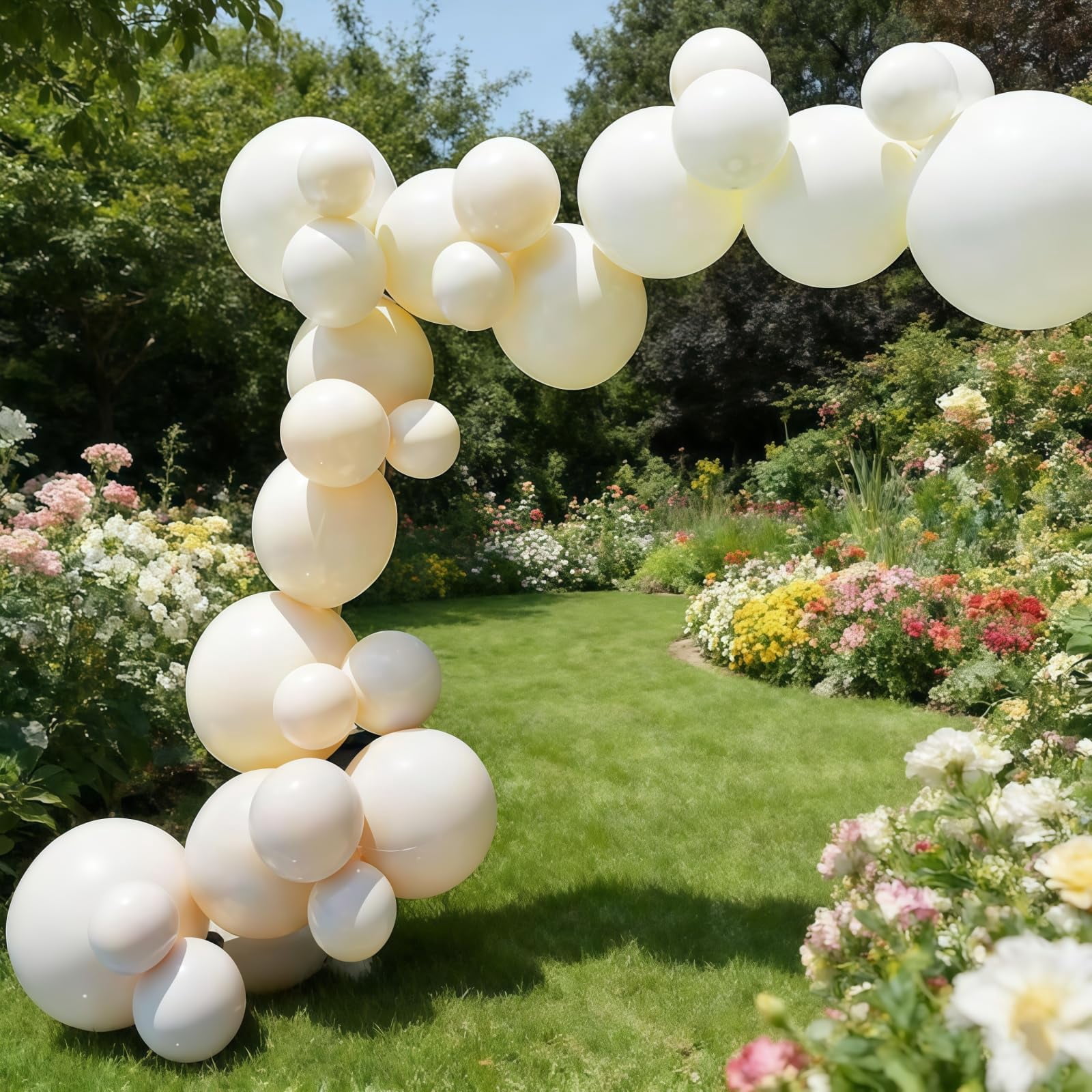 Reusable Balloon Garland,PVC Inflatable Balloon Arch Kit with Elastic Bands,7-Connected Balloons,Thickened & Durable One-Piece Design,Quick Setup for Birthdays,Weddings & Events