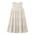 thumbnail image 5 of Summer Beach Dresses for Womens 2026 Fashion Plus Size Casual Cotton and Linen Solid Color Loose Round Neck Sleeveless Mid Length Dress, 5 of 8