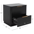 thumbnail image 3 of SAFAVIEH Couture Gabrietta Modern Nightstand with 2 Drawers, Black, 3 of 15