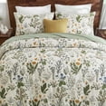 thumbnail image 5 of Move Over Green Floral Duvet Cover Set Queen 100% Cotton Floral Bedding Set 3 Pieces Soft and Breathable Vintage Style Green Floral Comforter Cover Set for All Seasons, 5 of 9