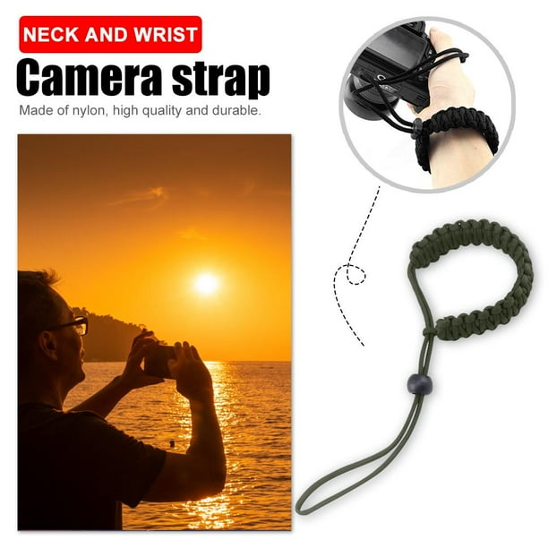 Correa de muñeca para cámara 23cm Paracord Camera Lanyard Correa de mano de cámara ajustable para cámara DSLR Barbie Nuevos Originales