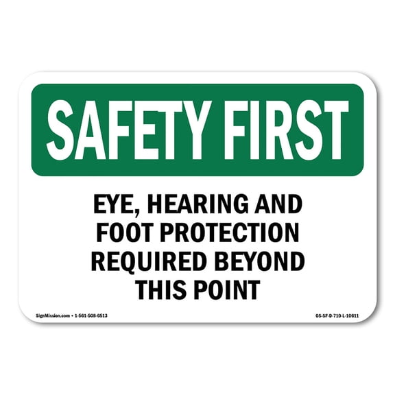 OSHA SAFETY FIRST Sign - Face Mask And Gloves Must Be Worn When Handling | Decal | Protect Your Business, Work Site, Warehouse | Made in the USA