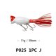 thumbnail image 2 of 11g 5cm Topwater Popper señuelos Wobblers artificiales cebo con cola de falda (estilo J) JShteea Para Estrenar, 2 of 9