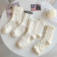 thumbnail image 2 of Calcetines de media longitud beige jk para niños, primavera y verano, finos, bonitos, combinables, de color liso, sencillos, académicos, transpirables, para niñas, 2 of 6