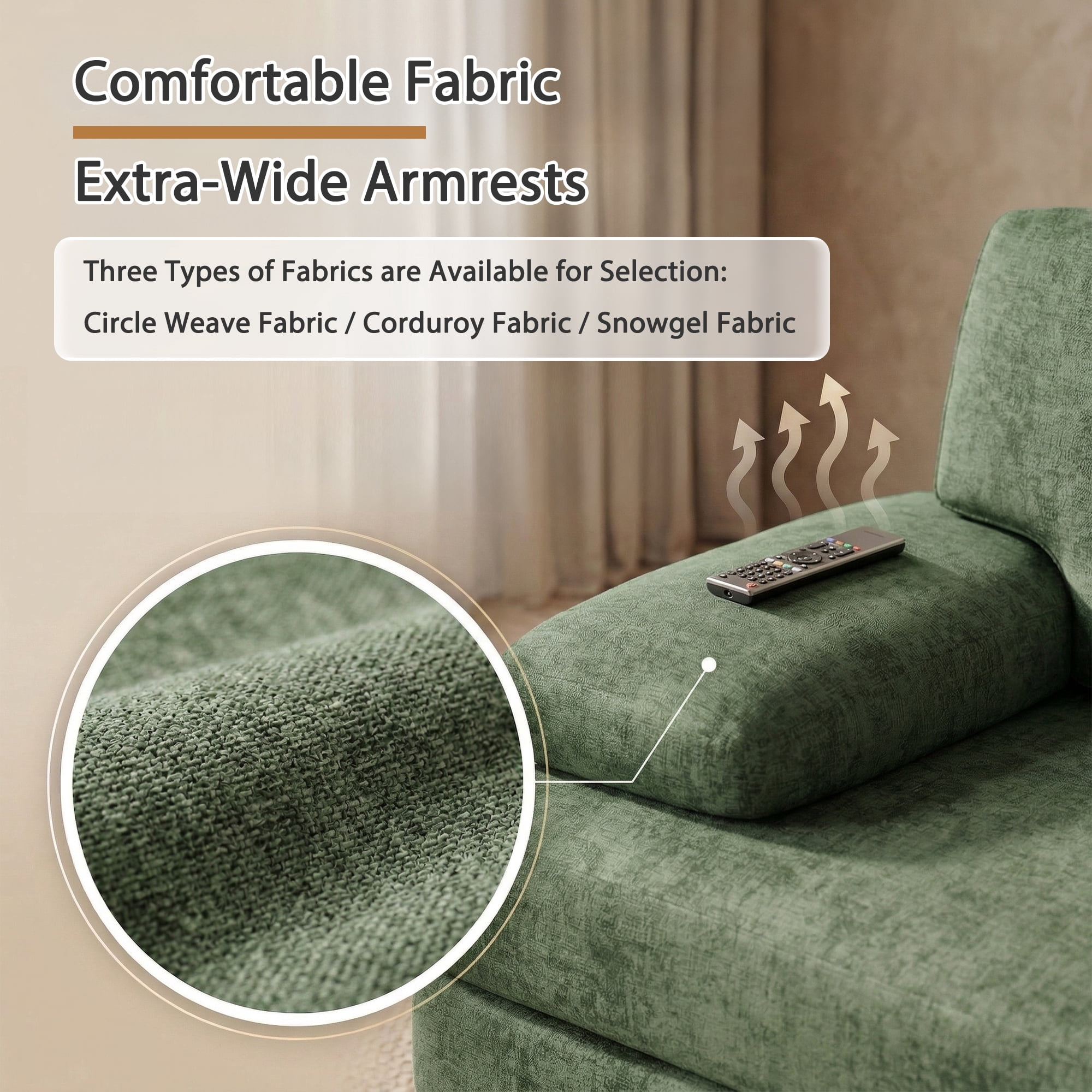 Vineego U-Shaped Sectional Sofa with Double Chaise 4-Seat Modular Sofa Couch for Living Room,Chenille Green