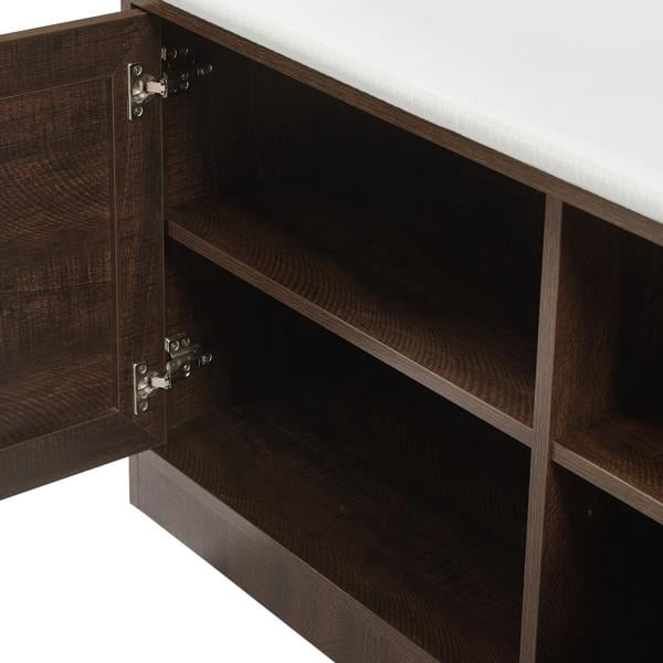 Wood Coat Rack, Storage Shoe Cabinet, with Clothes Hook, with Sponge Pad Product, Multiple Storage Racks, bedroom, porch wardrobe storage rack, Dark Colour