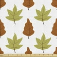 thumbnail image 1 of Floral Fabric by the Yard, Image of Repetitive Leaves from Autumn Season in Nature Tones, Upholstery Fabric for Dining Chairs Home Decor Accents, White Burnt Orange by Ambesonne, 1 of 5