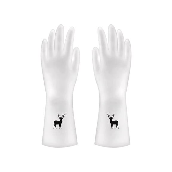 Waterproof Rubber Dishwashing Gloves, Medium Long Cuff Household Cleaning Gloves, Flexible and Durable Gloves for Kitchen and Garden Tasks, Latex Free Household Gloves for Chores and Laundry