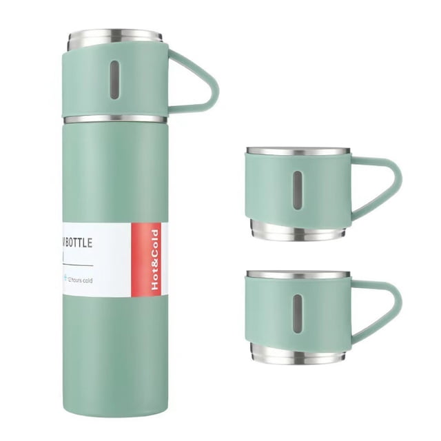 Botella de agua aislada al vacío de acero inoxidable de doble capa Taza de café Botella térmica 12H Tomshoo Verde