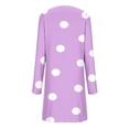 thumbnail image 5 of Sexlip Womens Long Sleeve Polka Dot Midi Dress V Neck Design Soft Fabric Relaxed Silhouette for Office Wear Purple XL, 5 of 7