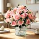 thumbnail image 1 of Ramo de rosas, peonías e hortensias artificiales de seda | Arreglo floral artificial para la decoración de mesas de boda en el hogar, 1 of 9