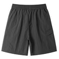 thumbnail image 4 of Fengqque Men's Hiking Cargo Shorts Elastic Drawstring Outdoor Work Plus Size Shorts with Pockets Black M(M), 4 of 5