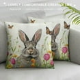 thumbnail image 3 of JEUXUS  Easter Pillow Cover Bunny Tulip Butterfly Decorations Holiday Farmhouse Spring Pillow Case for Home Sofa Couch Decor, 3 of 5