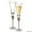 Gold, variant on 4 Piece Elegant Crystal Set Wedding Champagne Glasses with Diamond Rhinestone Accents and a Polished Gold Rim - 11 in Tall with Slender Long Stems, 7 oz - Chic Toasting Set for the Bride and Groom