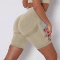 thumbnail image 2 of Gibobby Leggings cortos deportivos mujer para yoga Mallas sin costuras para mujer, mallas para el trasero, pantalones cortos de Yoga para gimnasio(Caqui,G), 2 of 3
