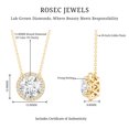 thumbnail image 5 of Rosec Jewels Lab Created Diamond Halo Necklace for Women - IGI Certified - 5 Carat - E-VS1 Quality - Ready to Gift, 10K Yellow Gold, 5 of 6