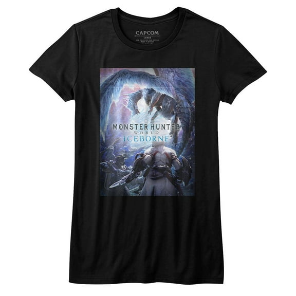 Monster Hunter Iceborn Keyart Black Junior Women's T-Shirt
