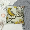 thumbnail image 2 of Shiartex Decorative Throw Pillow Cover Square Trendy Yellow Gray Ivory Vintage Floral Bird Lumbar Pillowcase with Hidden Zipper Decor Cushion Gift for Holiday Sofa Bed White, 2 of 5