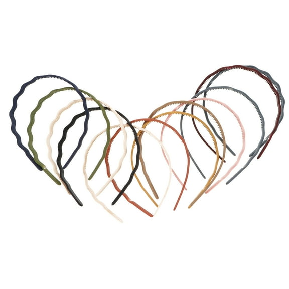 LOLIPPYY 12Pcs Headbands for Girls with Wavy Style for School Yoga