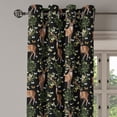 thumbnail image 3 of Ambesonne Deer Grommet Curtain, Reindeer Floral Antlers Print, 50"x108", Black Green Brown, 3 of 5