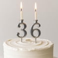 thumbnail image 2 of 1 Set Number Candle Holder Set, Silver Candle Holder Gifts Handmade Recycled Toppers for Birthdays Cakes Anniversaries Celebrations,1.57*3.94 inch., 2 of 7