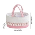 thumbnail image 3 of Birdeem Woven Storage Basket, Cotton Rope Toy Organizer and Diaper Caddy with Partition, Portable Handheld Decor, 3 of 7