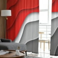 thumbnail image 4 of Sheer Curtains 96 Inches Long, Modern Geometric Abstract Aesthetics Cream Light Filtering Window Curtains for Living Room, Red Black Ombre Rod Pocket Voile Sheer Curtain Drapes, 52"W x 96"L, 2 Panels, 4 of 9
