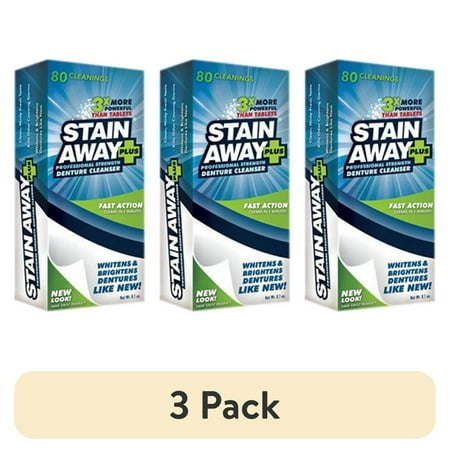 Stain Away Plus Denture Cleanser 8.10 oz (Pack of 3)