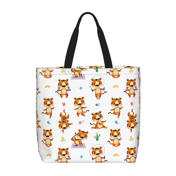Easygdp Tigers go in for Sports Bolsa Tote para Mujer, Bolso de Hombro para Trabajo, Playa, Viajes, Compras y Supermercado