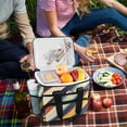 thumbnail image 5 of FORMRS Insulated Cooler Bag 24 Cans Capacity Soft Leakproof Lunch Box with Side Pockets, Retro Colorful Stripes, 5 of 7