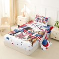 thumbnail image 2 of Homewish Labrador Dogs Twin Sheets,Balloon Firework Stars Bedding,USA Print Decor,3-Piece,1 Fitted Sheet and 1 Pillowcase, 2 of 6