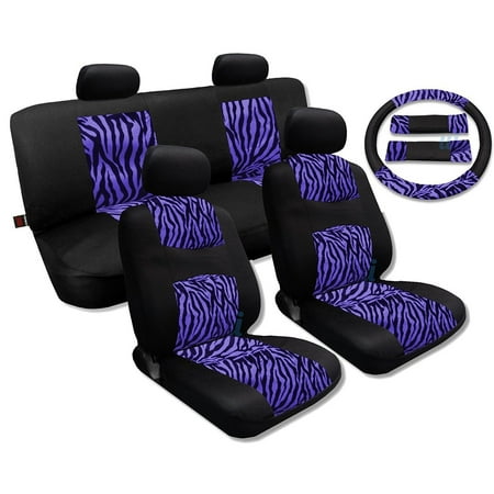 Unique Imports Purple Zebra Accent Fur Black Mesh Breeze Seat Cover Se - Jeep Liberty