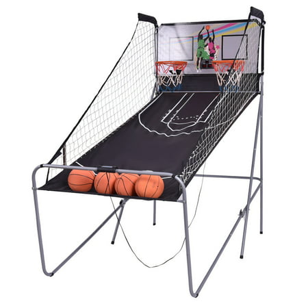Costway Indoor Basketball Arcade Game Double Electronic Hoops shot 2 Player W/ 4 (The Best Basketball Shots)