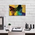 thumbnail image 3 of Epic Graffiti 'Cat in Glasses' by Cindy Jacobs, Canvas Wall Art, 18"x12", 3 of 8