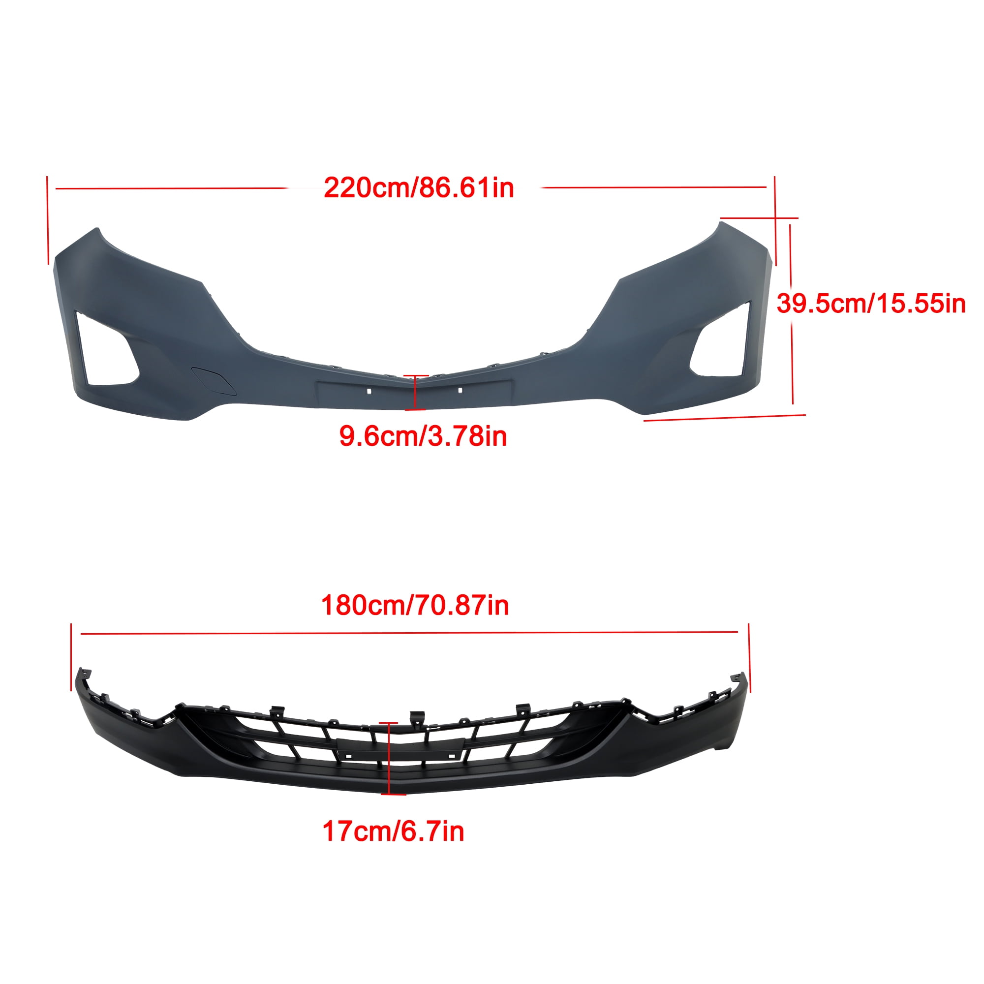 LABLT Front Bumper Cover And Lower Valance Grille for 2018 2019 Chevy Equinox
