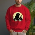 thumbnail image 6 of Men's 330g 100% Cotton Dropped Shoulder Crew Neck Sweatshirt-pumpkin cat, 6 of 15