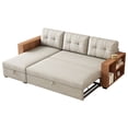 thumbnail image 3 of 84" L-Shape Upholstered Sleeper Sectional Sofa with Storage Chaise & Pull Out Bed,Convertible Corner Couch Bed W/Cabinet Armrests & Removable Back Cushions for Living Room,Office, 3 of 7