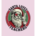 thumbnail image 4 of Santa Loves Teachers Women's Pink Crew Neck Short Sleeve Crop Tee-XS, 4 of 4