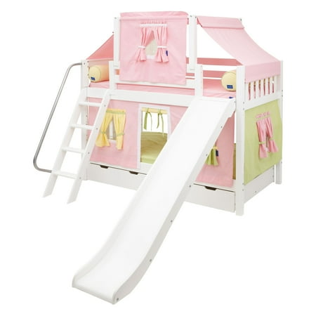 Laugh Twin Over Slat Slide Deluxe Tent Bunk Bed