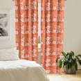 thumbnail image 3 of Ambesonne Burnt Orange Window Curtains, Tropical Hibiscus, Each 28" W x 63" L, Burnt Orange and White, 3 of 5