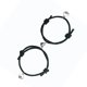 thumbnail image 4 of 2 uds pulsera de pareja hebilla de corazón imán poliéster atractivo decorativo 8x8cm pulsera negra para Unisex, 4 of 10