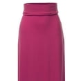 thumbnail image 4 of A2Y Women's Basic Foldable High Waist Floor Length Maxi Skirts Wine 2XL, 4 of 5