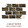 thumbnail image 2 of 12Pcs Peel and Stick Waterproof Tiles Stickers 4.72 x 9.68inch Brown Gray Wood Grain DIY Wall Decals Self Adhesive Backsplash Kitchen Decor, 2 of 9